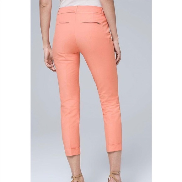 NWT! WHBM CORAL HAZE - SLIM CROPPED PANTS - Picture 7 of 16